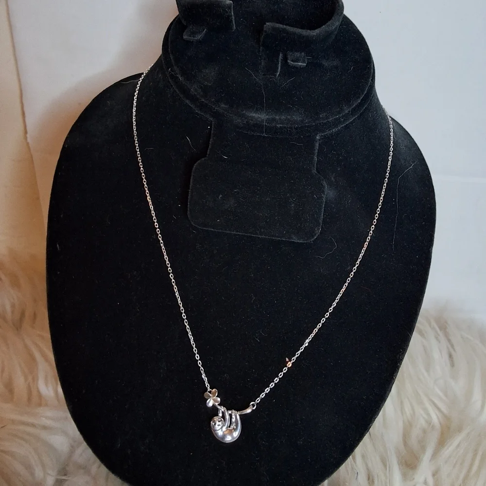 Sterling Silver Sloth Necklace